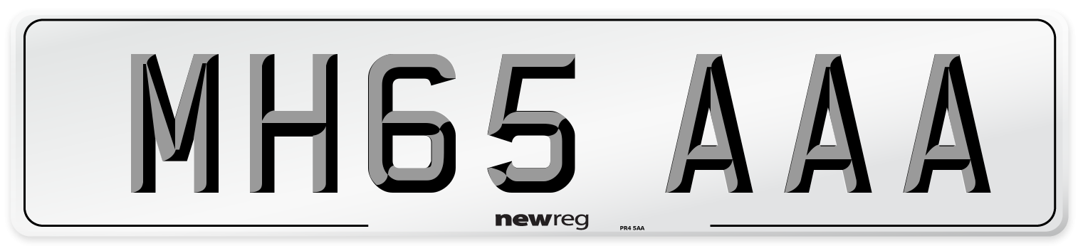 MH65 AAA Number Plate from New Reg